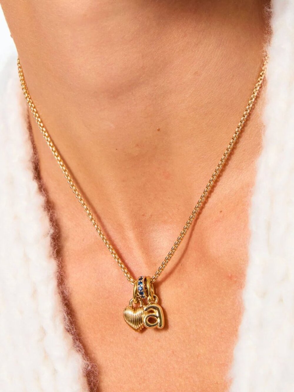 Roxanne Assoulin The Itsy Bitsy Puffy Initial Charm Necklace Initial "a" - Picture 3 of 5